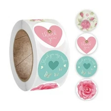 40 THANK YOU STICKERS ENVELOPE SEALS LABELS STICKERS 1" ROUND FAST SHIPPING