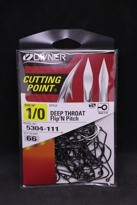 Owner 5304-111 60° Deep Throat Wide Gap Jig Hooks - Size 1/0 Pro Pack of 66