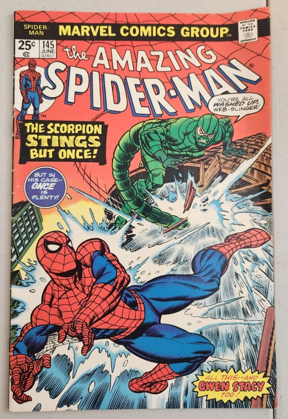 Amazing Spider-Man #145 Marvel Comics 1975 MVS Intact Scorpion Count Dante Ad