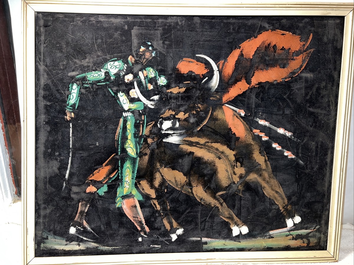 メゾチント　vintage Art Fabulous Vintage 1960s JEAN MAIO Boy Girl Harlequin Pair Big