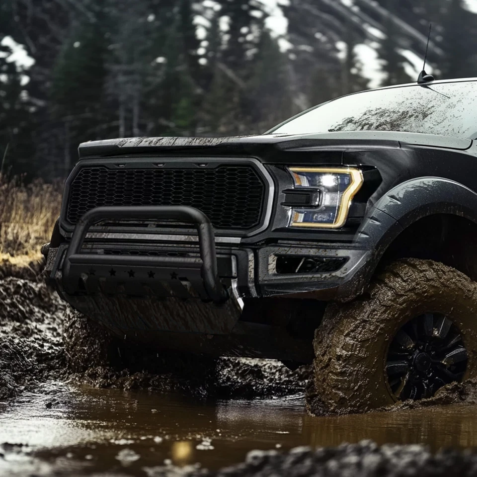 For 05-21 Nissan Frontier Pathfinder Black 3" Bull Bar Push Bumper Grille Guard Foto 2 de 4