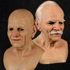 Latex Old Man Mask Male Disguise Cosplay Costume Halloween Realistic Party Masks