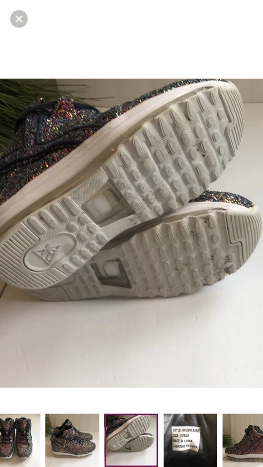 Nuevas Zapatillas altas QOZMO Brillantes TALLA 8 Cuña Swifty cómodas brillantes ¡BONITAS! Foto 2 de 4