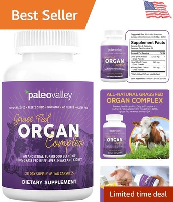 Nutrient-Rich Freeze-Dried Beef Liver, Heart & Kidney - Paleo Friendly Capsules