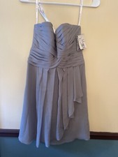Davids Bridal Short Strapless Grey Dress Size 2