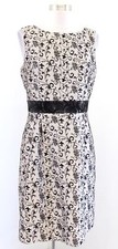 Tahari ASL Levine Gold Black Velvet Floral Metallic Sequin Sheath Dress Size 6