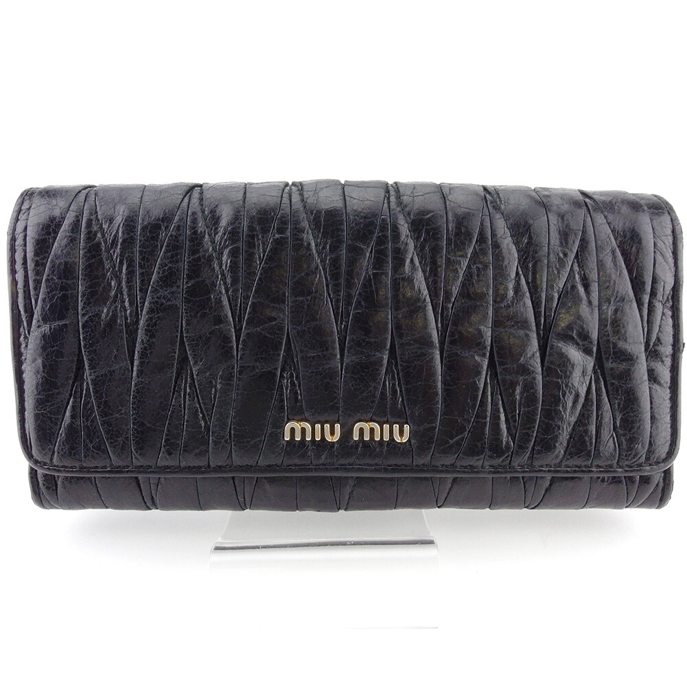 【MIU MIU】Small Leather Wallet/追跡+関税+全国送料込み miu miu wallet Materasse leather Authentic USED Q592 | eBay