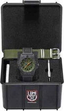 Luminox Navy Seal Men's Quartz Watch Black Green 45 mm Date XS.3517.NQ.SET NIB