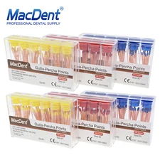60/120 Pc MacDent Dental Gutta Percha Points Endo.02/.04/.06 Taper 15#-80#