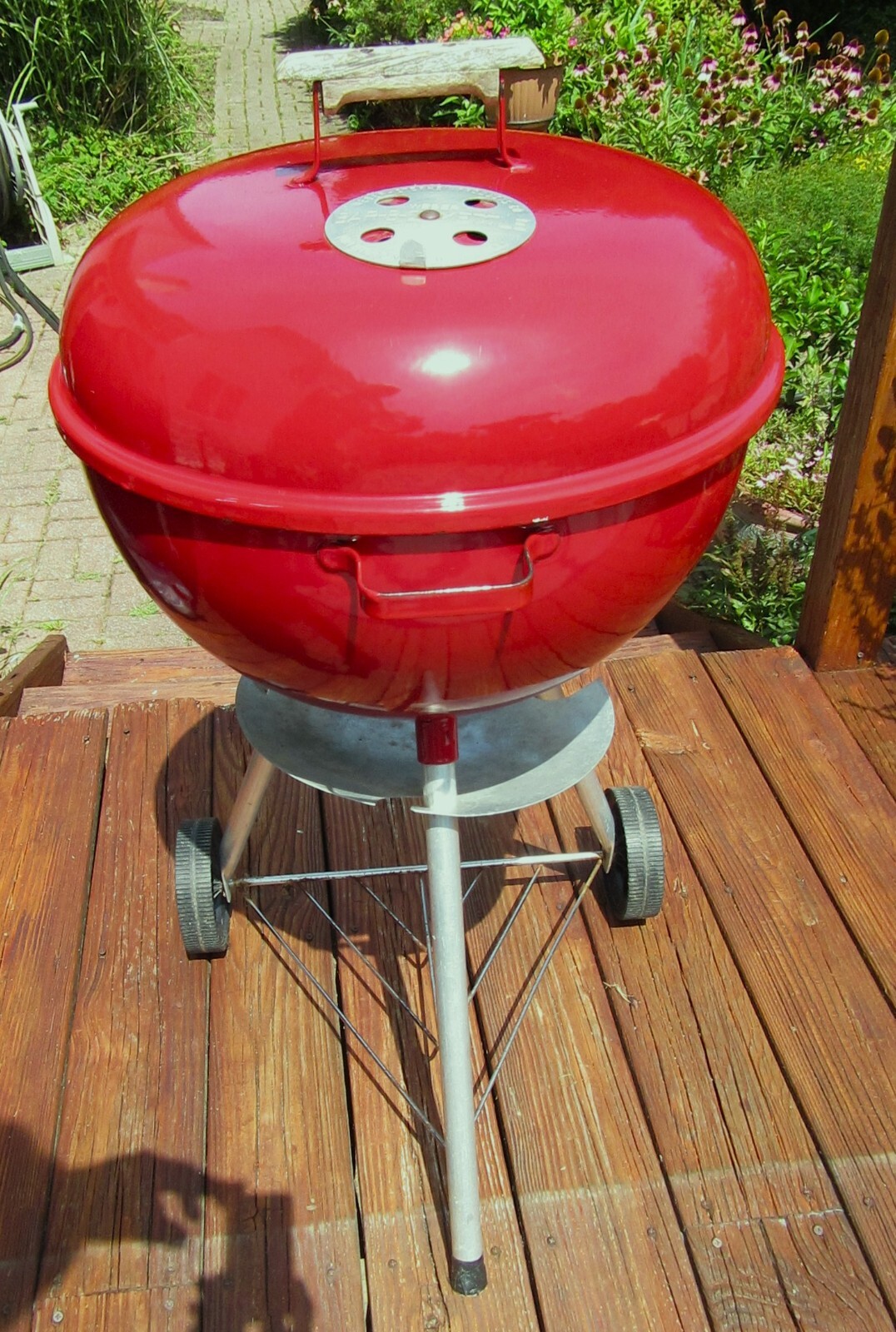 VINTAGE 1975 WEBER BARBQ KETTLE CHARCOAL 18" GRILL RED eBay