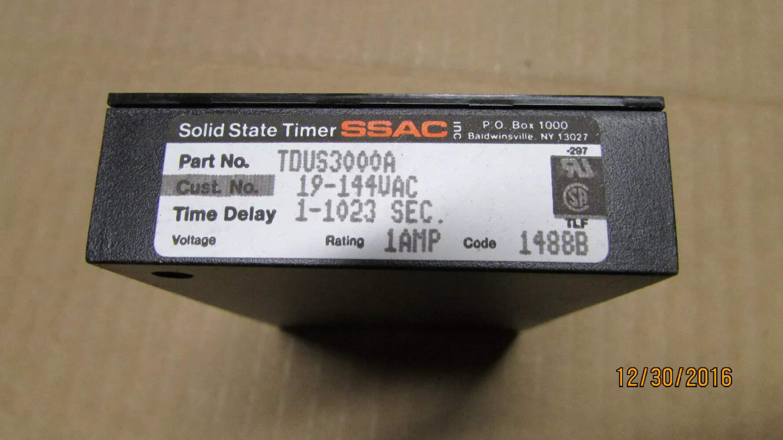 Ssac Inc SSAC Inc. TDUS3000A Solid State Timing Relay, 1 Amp