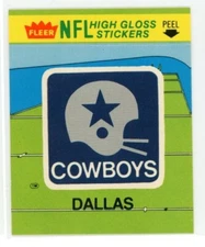 1981 Fleer Team Action Football High Gloss Sticker Dallas Cowboys NM-NMMT