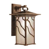 AußEnleuchte Gartenlampe Wandleuchte Wandlampe Kupfer Glas IP44 H 38,6 Cm