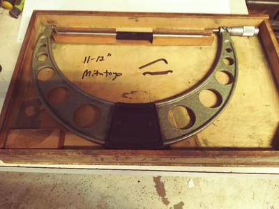 11 to 12'' Mitutoyo .0001'' Micrometer, used in box with master