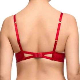 NEW DITA VON TEESE 'Fiamma' Underwire Balconette Bra Rose Red Size 36 B $70
