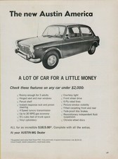 1970 Austin America A Lot of Car Little Money 5-seater Coupe Vintage Print Ad