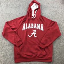 Alabama Crimson Tide Hoodie Mens Medium Red Spell Out Embroidered Sweatshirt