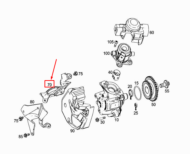 MERCEDES-BENZ CLS C257 Motorpumpenantriebsunterstützung A2560760400