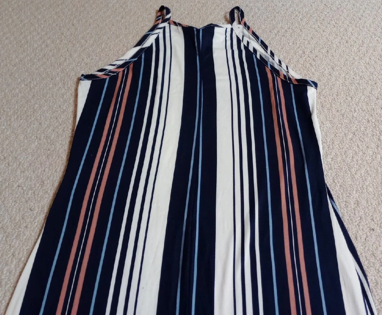 UNDERCOVER Nuovo abito discreto donna X Large multicolore misto poliestere cinturino spaghetti 23