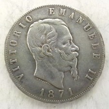 Italia Vittorio Emanuele II - 5 Lire 1871 Roma