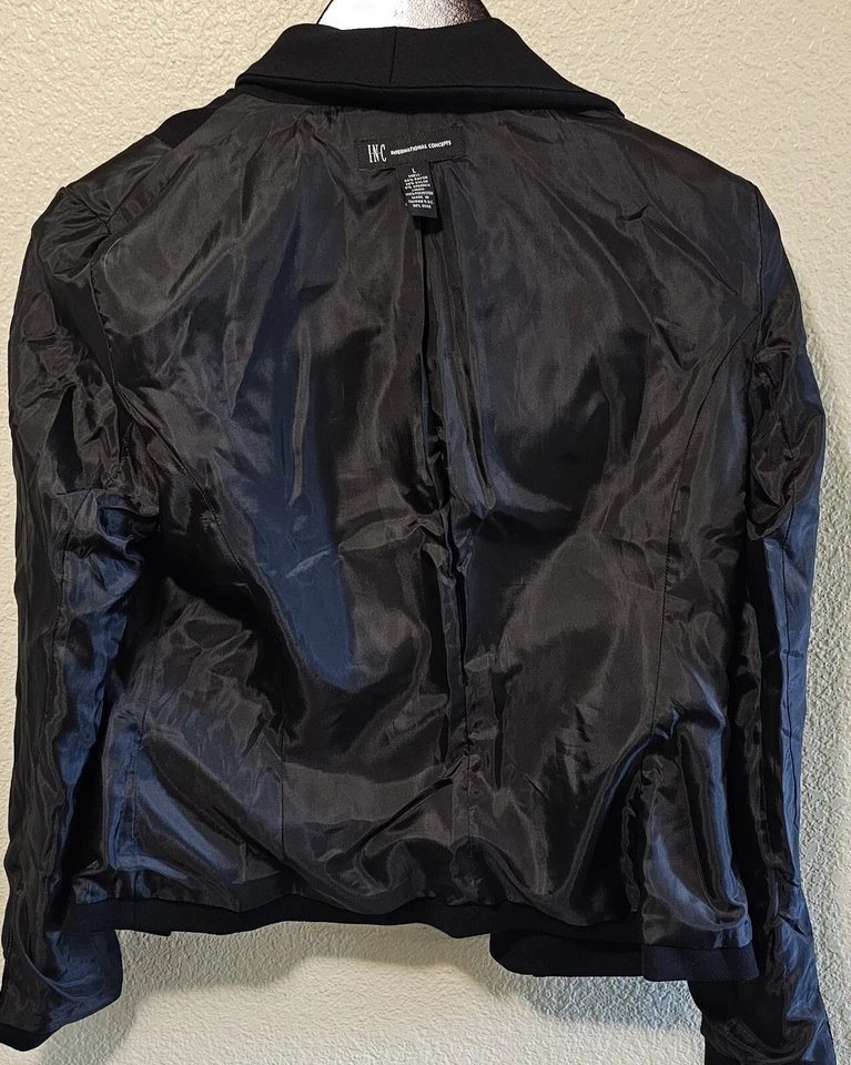 Women's Short Blazer INC International Concepts Two Button Lined Size L Foto 4 de 4