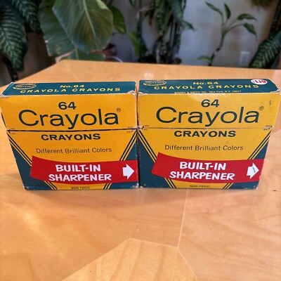 Crayola Crayons No. 64 Binney & Smith Built in Sharpener Rare Indian Red X 2