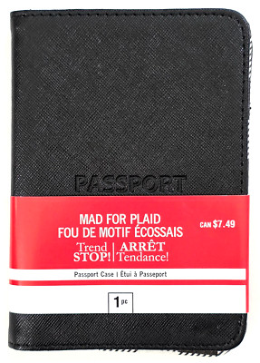MAD FOR PLAID Trend STOP! PASSPORT CASE - BLACK