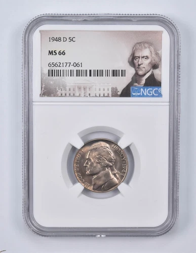 1948-D MS66 Jefferson Nickel Graded NGC Special Lbl
