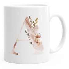 Buchstaben-Tasse "" Tasse mit Buchstabe Alphabet Monogramm Watercolor