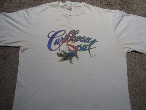 Vtg 1990 CARIBBEAN SOUL Gecko Sunglasses T-SHIRT Mens 3XL Jimmy Buffet 80s/90s