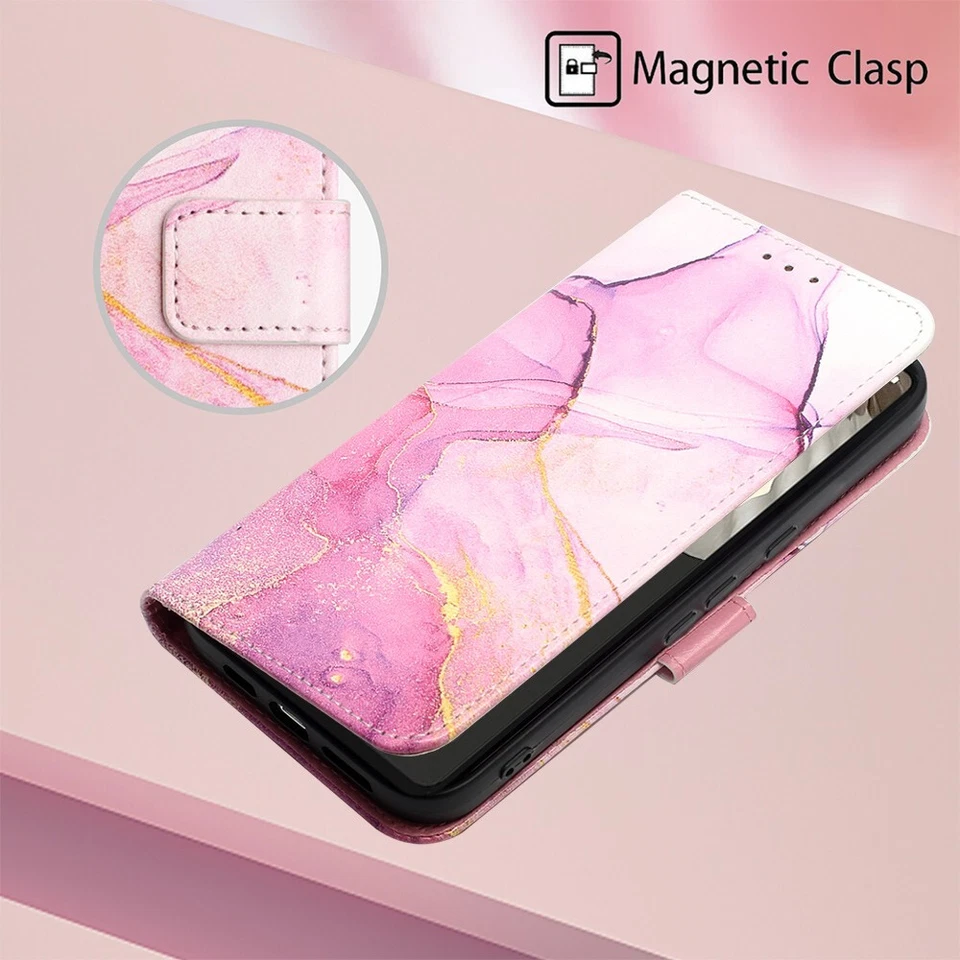 For Samsung Galaxy A73 A72 A71 A42 5G Marble Pattern Flip Card Wallet Phone Case - Image 2 of 4