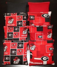 Cornhole Bean Bags made w GEORGIA BULLDOGS Fabric ACA Regulation UGA Game Toss
