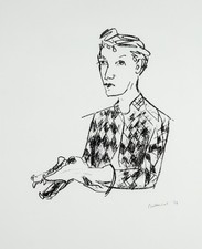 S. BALKENHOL (*1957), Mann mit Krokodilhandpuppe,  1994, Lith. Contemporary