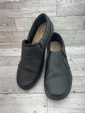 Clarks Collection Shoes Womens Size 7 Black Ultimate Comfort Leather Slip On Zip
