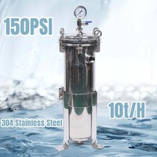 150 Psi Bag Filter Housing Sock Filter 304 Stainless Steel In/Out #4 Bag w/ Mesh