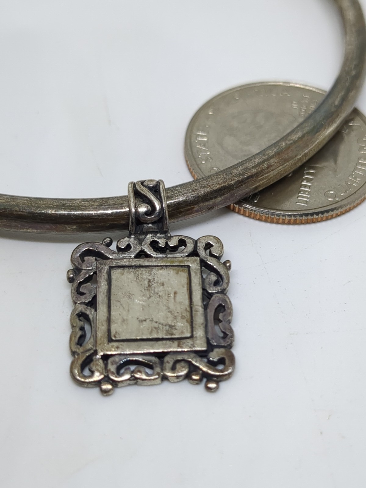 Vintage Sterling Silver 925 Solid Bangle Bracelet… - image 4