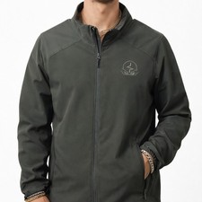 Marmot Men's Large Softshell Fleece Lined Full Zip Jacket Corporate Logo Gray L