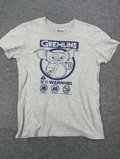 Gremlins Gizmo Warning Graphic T Shirt Funko Gray Mens Medium 