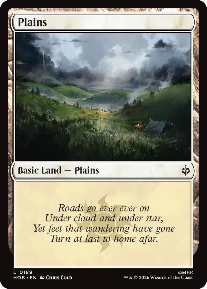 2026 Magic: The Gathering The Hobbit - Plains 0189 (#189, Foil, Land, Near Mint)