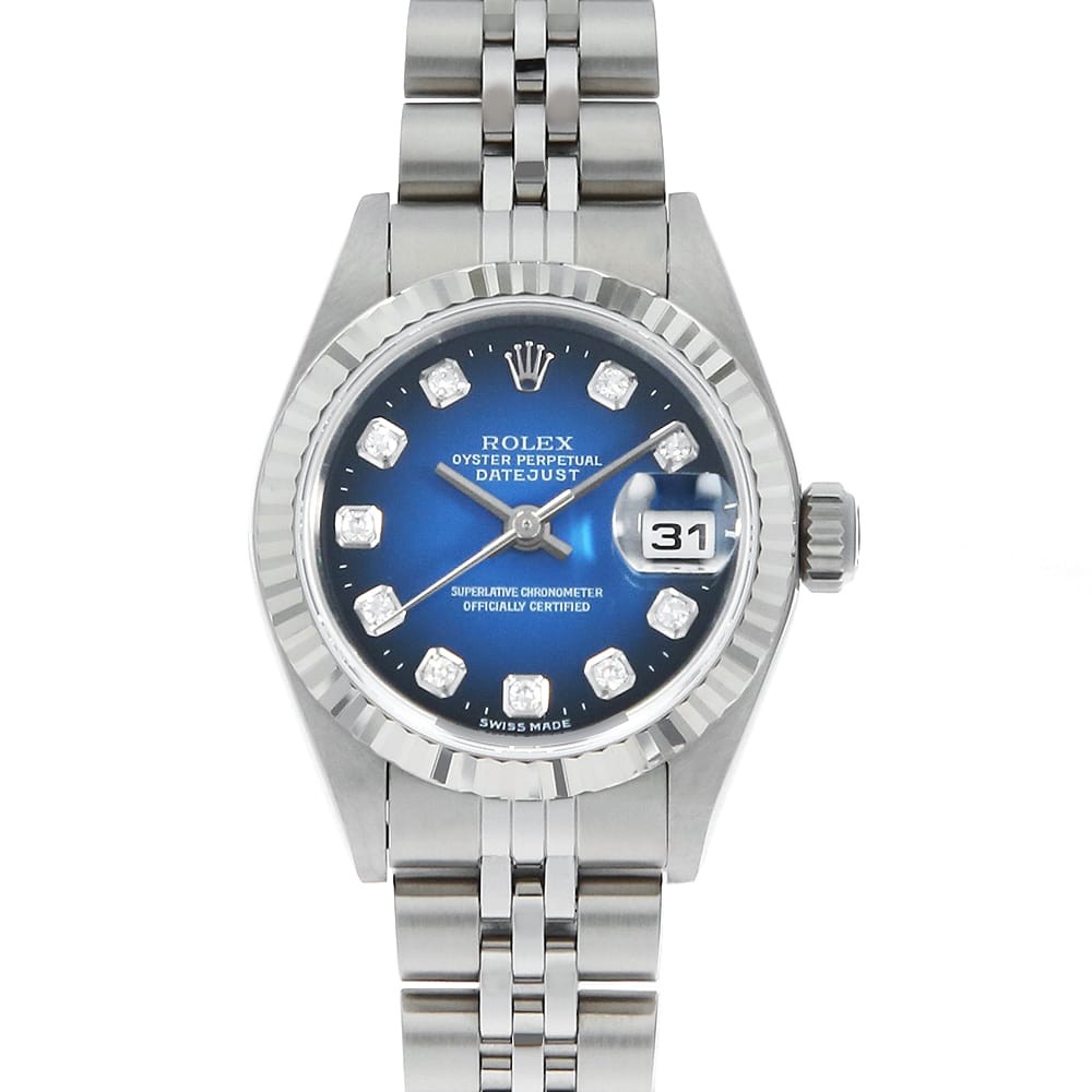 P blue Women Datejust Gradation Diamond hand ROLEX 10P Number 79174G second - VintageWatches.PK P blue Women Datejust Gradation Diamond hand ROLEX 10P Number 79174G second - vintagewatches.pk