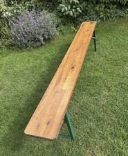 Vintage Folding Pine German Beer Bench School Stacking 220cm 7ft