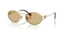 MIU MIU MU 52YS ZVN10R Pale Gold Light Yellow Lens Women Sunglasses AUTHENTIC