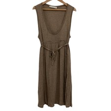 STELLA McCARTNEY Deep neck sleeveless knee length dress size 40 Mocha Women USED