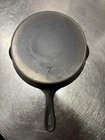 Wagner Cast Iron #7 Arc Logo Skillet with heat ring and A maker's mark Plated