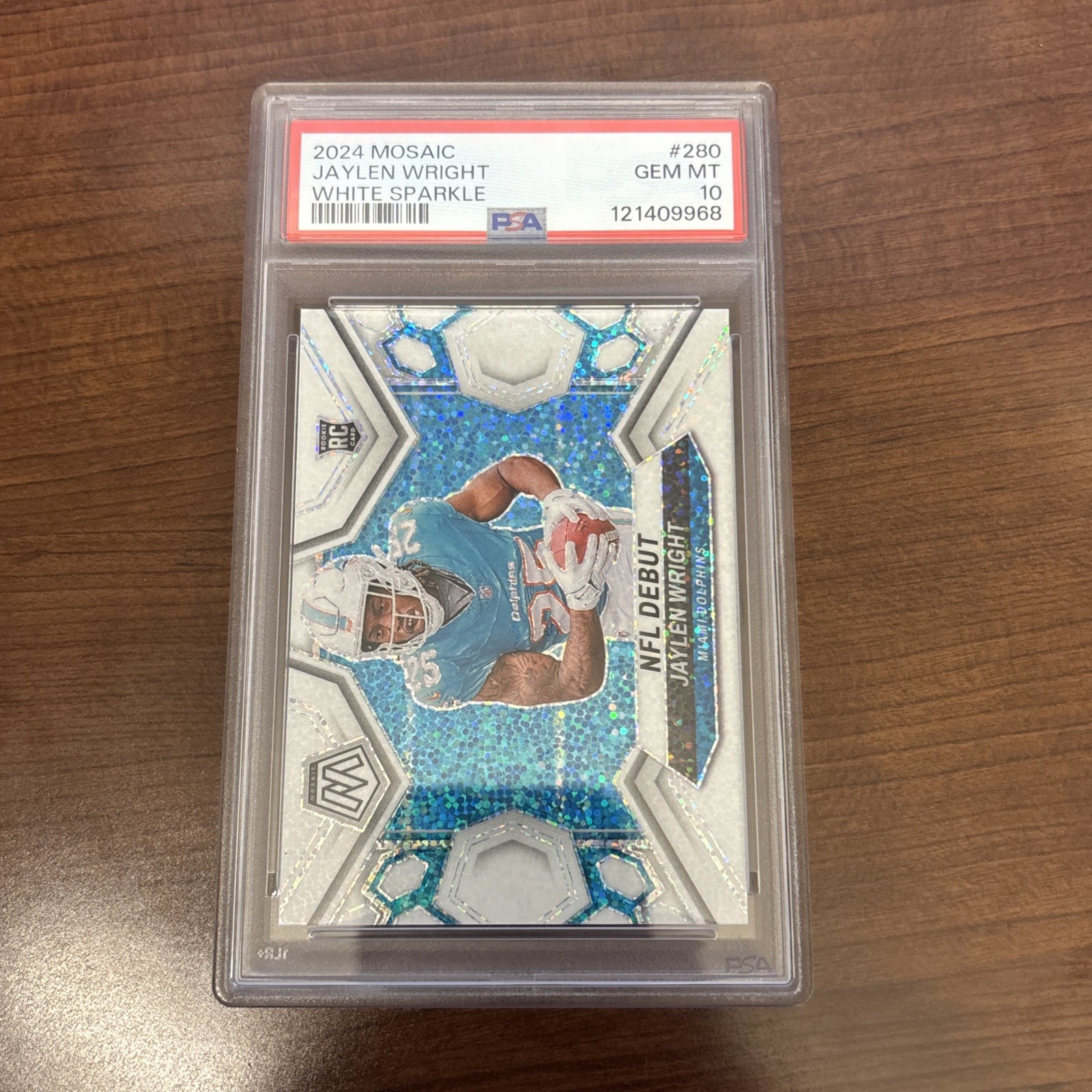 2024 Mosaic Jaylen Wright White Sparkle PSA 10 Dolphins RC #280 SSP 🔥 Low Pop