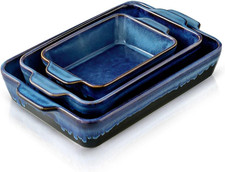 Bakeware Set, Ceramic Baking Dish, Rectangular Casserole Dish, Lasagna Pan, Baki