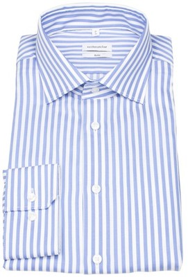 Seidensticker Hemd Slim Fit Haifischkragen Streifen hellblau / weiß - ohne OVP