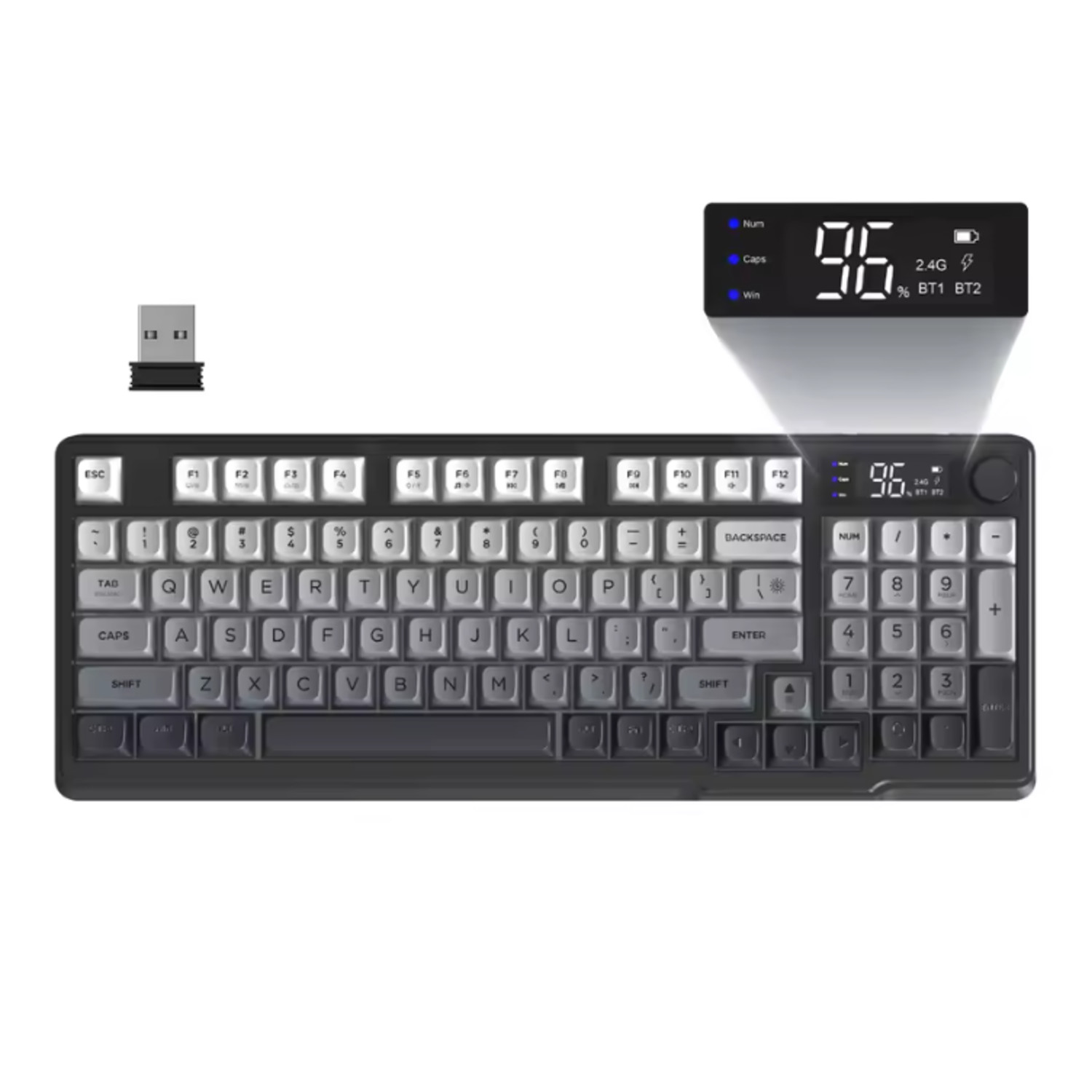 ZIYOU LANG Wireless Gaming Keyboard with Display Screen, Blu