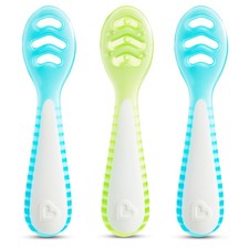 Munchkin  Gentle Dip  Baby Spoons for Self Feeding and Small, Blue/Green
