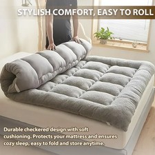 1000GSM Extra Thick Luxury Mattress Topper Quilted Fannel Pillow Top Pad Cover